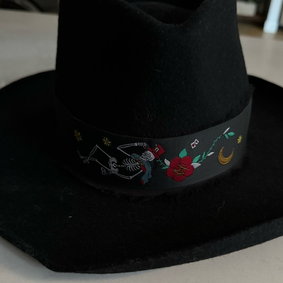 Zadig & Voltaire Black Wool Fedora Hat Abayo Tattoo Size 2 - Picture 7 of 9
